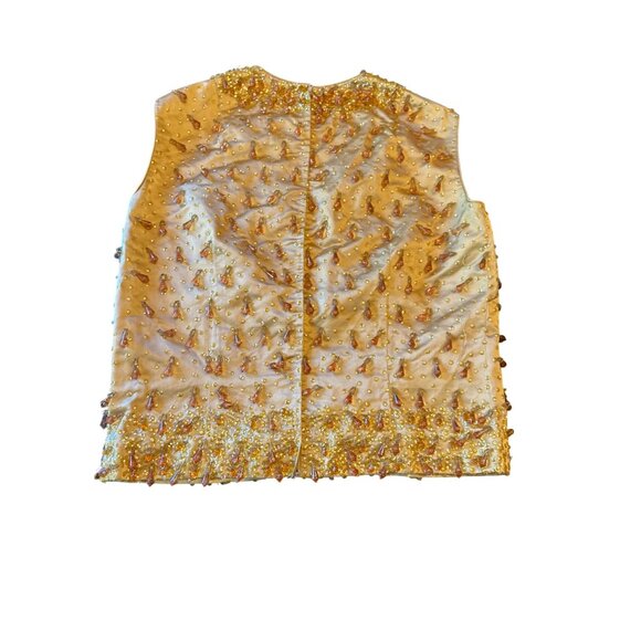 Vintage Angelas Beaded Sleeveless Top Size 40 US Med Glam Holiday - Picture 4 of 5